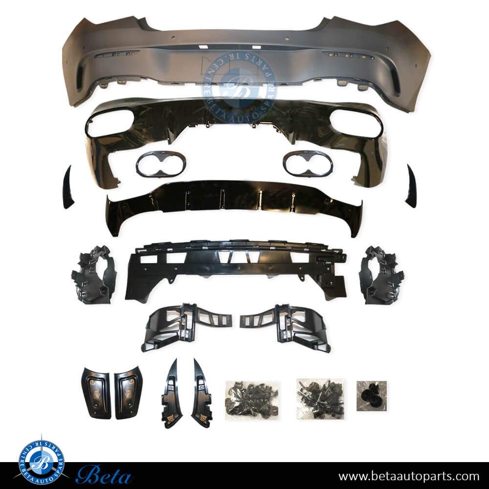 Rear Bumper AMG CLA45 with Park Assist for Mercedes CLA-Class C118 2019-Up models, Part Number 1188859601 Rear Bumper AMG CLA45 with Park Assist for Mercedes CLA-Class C118 2019-Up models, Part Number 1188859601
